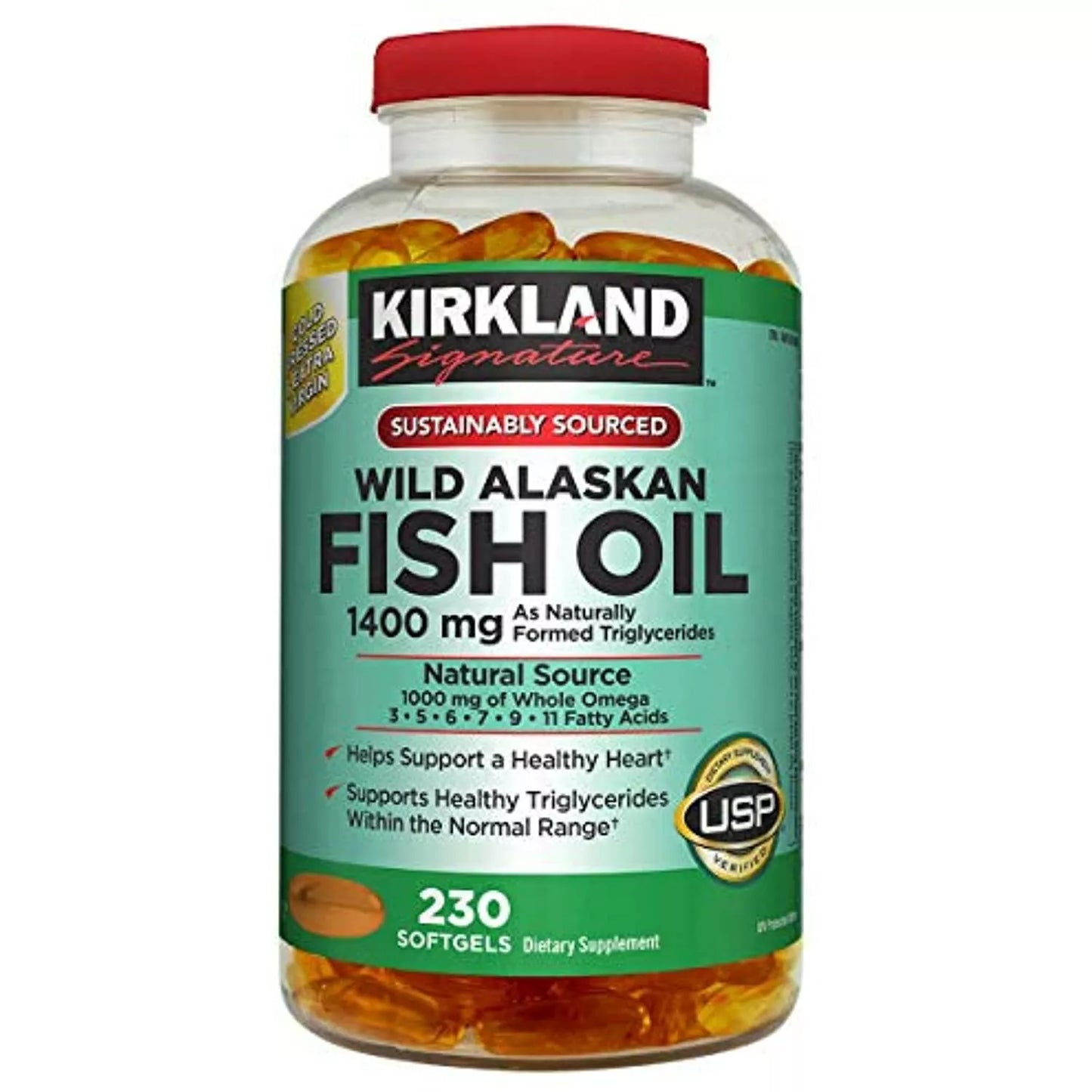 Kirkland Signature Wild Alaskan Fish Oil 1400 mg, 230 Softgels