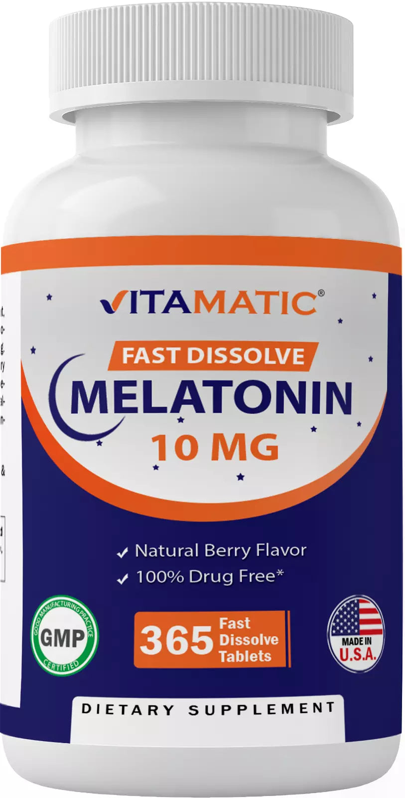 Vitamatic Melatonin 10mg Tablets | Vegetarian - 365 Tablets