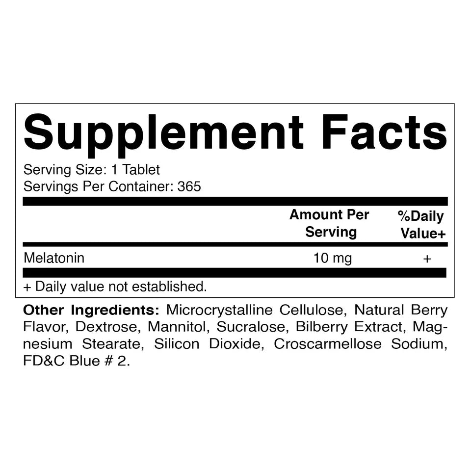 Vitamatic Melatonin 10mg Tablets | Vegetarian - 365 Tablets